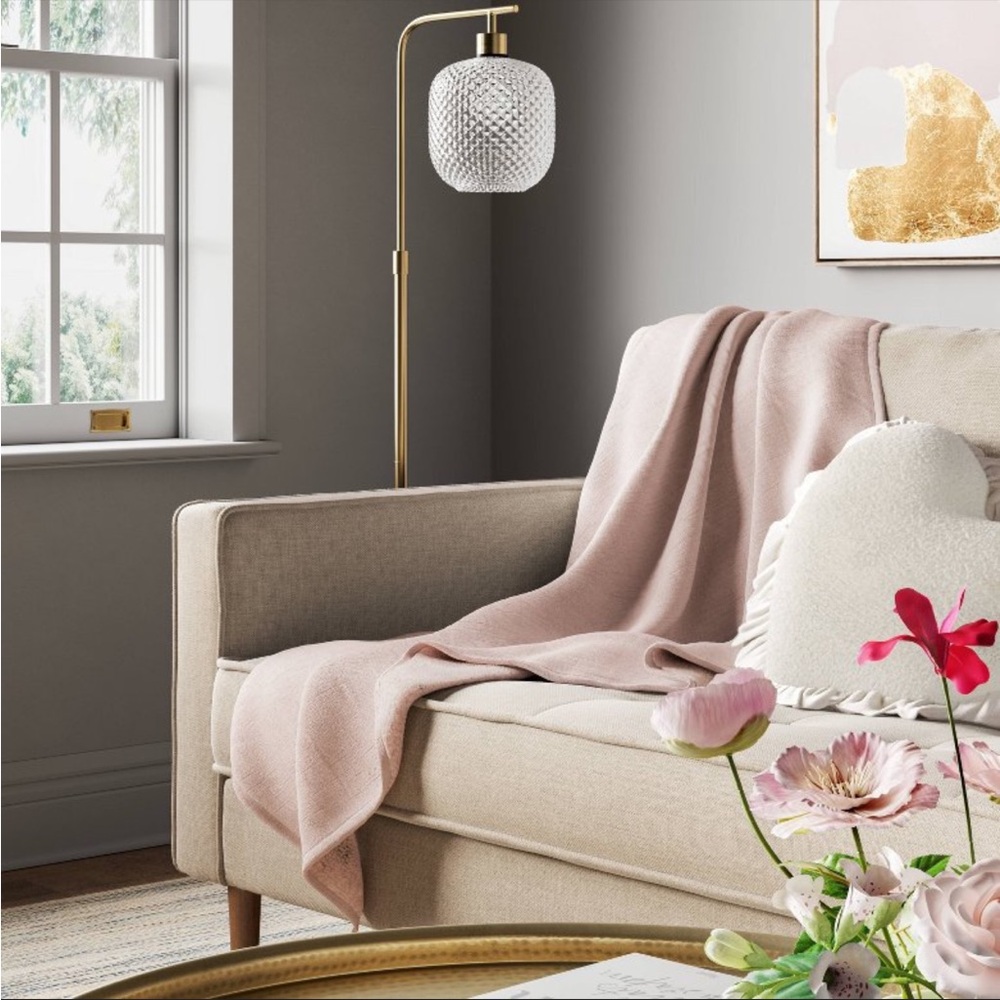 Threshold Light Pink Plush Throw Blanket - Picture 6 of 11